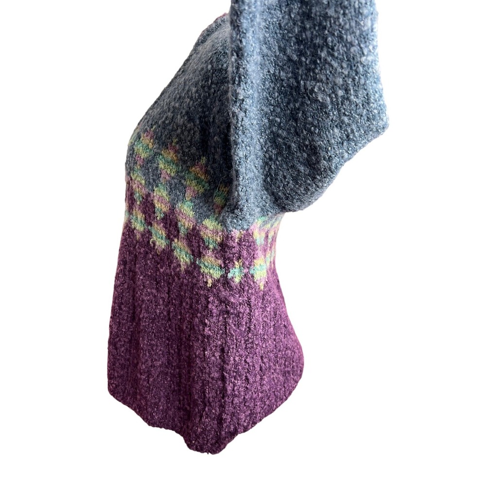Northern Isles Wool Blend V Neck Purple Blue Soft  Cottagecore Womens M Cardigan - Picture 11 of 11